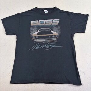 Junk Food Mens T-Shirt Black Boss Mustang M Retro Car Culture Vintage Aesthetic